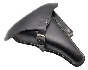 Wehrmacht Luftwaffe Elite Pistolentasche P08, Koffertasche Rindleder schwarz