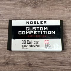 100 Geschosse Nosler 168 gr HPBT