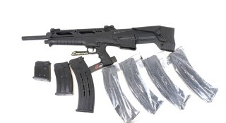 Derya Bullpup Mod. N100 Kal. 12/76 inkl. Magazine, 1x 2-Schuss, 1x 5-Schuss, 5x 10-Schuss *NEU*