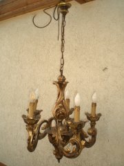 Geschnitzte prunkvolle Deckenlampe Barocker Stil