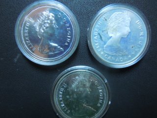 Kanada- Dollar Silbermünzen