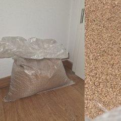 Walnussschalengranulat 0,8 bis 1,3 mm Körnung, Hülsenreinigung, kein Maisgranulat Wiederlader