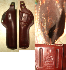 AKAH Holster für längere Revolver rotbraun