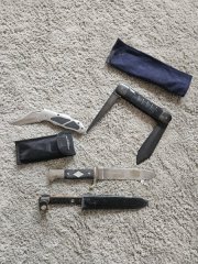 Messer-Konvolut (3-teilig): Altes Hubertus Solingen