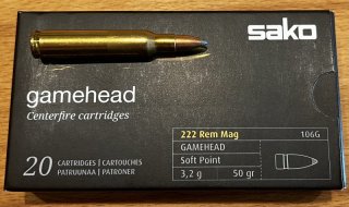 222 Rem Mag Munition - Sako Gamehead 92 Stück