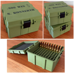 Munitionsbox .308 Win Ammo Box Patronen Wiederladen 100 Schuss personalisierbar abschließbar