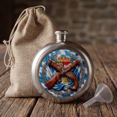 Edelstahl-Taschenflachmann „Bayerischer Böllerfreund“