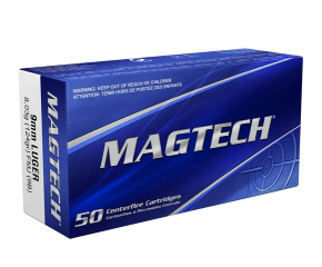 9 mm Luger Vollmantel 8,0g/124grs. Magtech