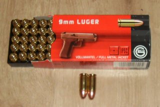 50 Deko Dekopatronen GECO 9mm Para / 9X19 / 9mm Vollmantel Original Hülsen u. Originalverpackung