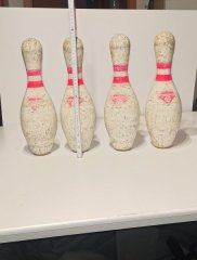 4x Bowling Pins zum Pin schiessen mit Flinte Revolver Gewehr oder Pistole Original Ipsc
