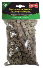 300 x BALLISTOL Reinigungsfilze Filzreiniger SPEZIAL Cal. 38 Schafwolle Messingfasern 9mm .357 9,3mm