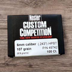 .243 107 gr HPBT Geschosse 100 Stück von Nosler Neu