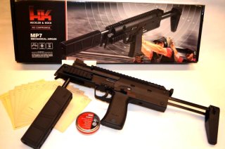 Leistungsstarke Heckler & Koch MP 7 A1 SD * 4,5 mm Diabolo * mit Starterpaket
