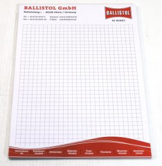 1 x BALLISTOL Notizblock DIN A5 KARIERT ! 25 Blatt mit Kartonunterseite Klebebindung Abrisszettel !