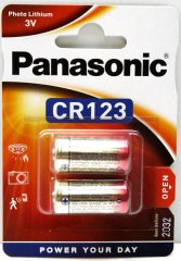 2er Blister PANASONIC CR123A Professional Photo Lithium Batterie für Nachtsichtgerät Taschenlampe NE