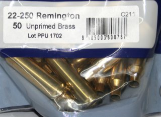50 Stück > NEUE PPU/PrviPartizan Langwaffenhülsen .22-250 Remington Boxerzündung UnprimedBrass #C211