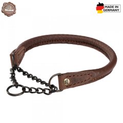 HALSUNG aus ELCHLEDER - rundgenäht, mit Durchzugskette Handgenäht in GERMANY Halsumfang Größe: 30cm