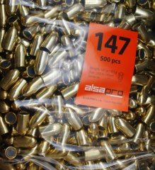 500 Stück ALSA PRO FMJ Vollmantel RN Rundkopf Geschosse .355 9mm Luger 9x19 147gr 9,5g Full Metal Ja