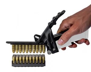 NINE RELOADED Speedloader für 9mm 9x19 Magazine > Funktion wie Ladestreifen ! Schnell Lader Pistolen