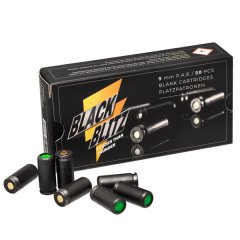 Pobjeda Black Blitz Knallpatronen 9mm P.A.K. schwarze Messinghülse 50 Schuss