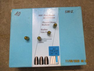 500 St. H&N Geschosse .357" 158 grn KB
