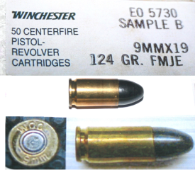 Winchester Experimentalpatrone 9 mm Para