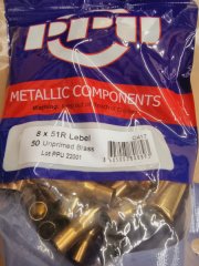8x51R Lebel Boxer-Hülsen PPU 50 stk C-417#