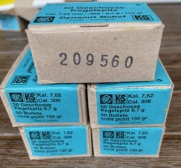 RWS Geschosse Kegelspitz Kal .30 / 150 gr
