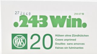 20 RWS Hülsen Kaliber .243 Winchester