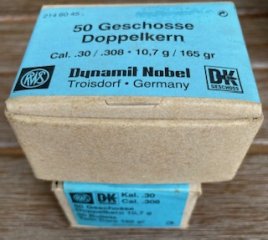 RWS Geschosse Doppelkern Kal .30 / 165 gr