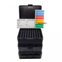 100er Patronenbox .38 .357 9x23 MTM CASE-GARD P-100-3-40 schwarz mit Scharnier NEU