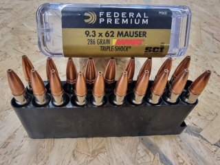 9,3x62 Mauser/286grs Federal Premium 19stk Barnes Triple-Shock bleifrei!