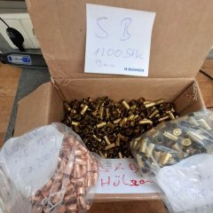 S&B 9mm Hülsen Konvolut ca. 1500 Stk