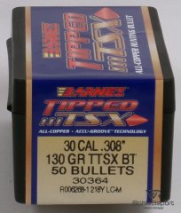 50St. BARNES .30(.308) - 130 - TTSX(Tipped Triple Shock X-Bullet) - #30364 - Versand ab 6,40€