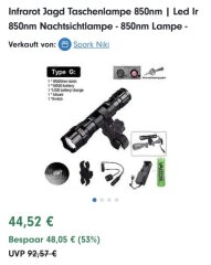 Infrarot Jagd Taschenlampe