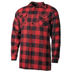 Holzfällerhemd Gr. XXXL / 3XL Rot - Schwarz / Karohemd Flanellhemd