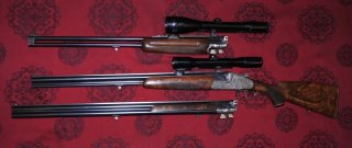 Bockdoppelbüchse Krieghoff Ulm super Luxus in7x75R v. Hofe mit 2 Wechselläufen 16/70-6,5x57R / 16/70