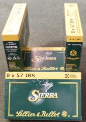 Versandkostenfrei 8x57IRS S&B Teilmantelpatronen mit dem Sierra Game King 14,26g (220gr) Geschoß