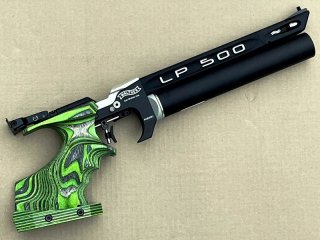 PRESSLUFTPISTOLE WALTHER LP500 EXPERT "GREEN PEPPER" - 2 X Alu-Kartusche