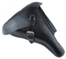 Wehrmacht Luftwaffe Elite Pistolentasche P08, Koffertasche Rindleder schwarz
