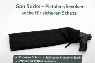 Waffensocke / Waffenstrumpf / Gun Sock / Socke für Pistole und Revolver / Aufbewahrung / schwarz