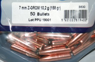 50 St. PPU PrviPartizan Geschosse #B-630 | Cal.7MM.284 - 158grs/10g Z-GROM Bleifrei! ZINN-Deformat