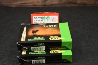 60 Schuss Kugelpatronen Kal. 7x57R Brennege TOG / Geco Teilmantel