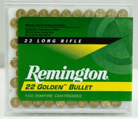 100 Schuss KK HV Munition .22 l.r. lfb REMINGTON Golden Bullet 40gr BPRN Blei Rundkopf verkupfert HV