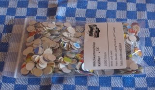 Milchkartonscheiben verschiedene Kaliber (1000 Stück im Beutel)