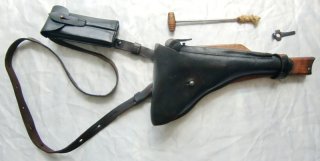 SELTEN: ANSCHLAGBRETT INCL. BELEDERUNG & MAGAZINTASCHE FÜR DIE P08 MARINE, AB 1,--EUR STARTGEBOT!!!