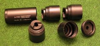 @ TOP Modularer Hochleistungs "F" Schalldämpfer A-TEC Luftgewehr 1/2"-28 UNEF Vollmetal Kal 4,5- 5,5