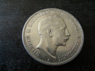 Schwere 5 Mark Silbermünze Deutsches Reich 1908
