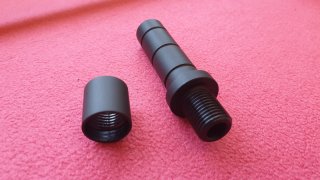 Schalldämpferadapter für Feinwerkbau 600,601,602, C60,700 Anschütz 2001 mit 1/2 x 20 UNF Gewinde