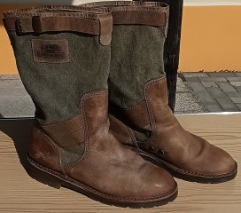 Jagdschuhe Jagdstiefel Leder Canvas Gr. 44 khaki